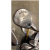 Image 2 : KNIGHT GOLF BAG WITH VARIOUS CLUBS - TAYLOR MADE DRIVER, CALLAWAY AND OTHER CLUBS