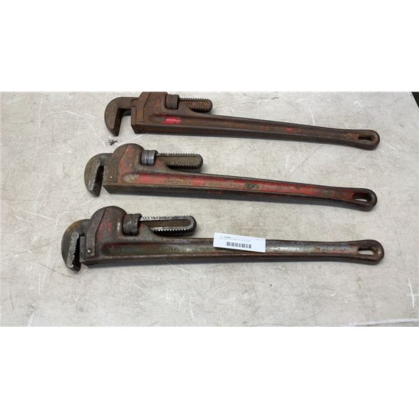 3 RIDGID 24" PLUMBING WRECHES