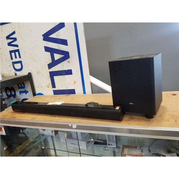 THONET AND VANDER BLUETOOTH SOUND BAR AND WIRELESS SUB - NO REMOTE