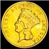 Image 1 : 1874 $3 Gold Piece NICELY CIRCULATED