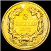 Image 2 : 1874 $3 Gold Piece NICELY CIRCULATED