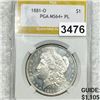 Image 1 : 1881-O Morgan Silver Dollar PGA - MS64+PL