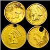Image 1 : 1853-1862 Set of 4 Gold Coins NICELY CIRCULATED