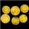 Image 2 : 1849-1862 Set of 6 $1 Gold Coins NICELY