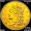 Image 1 : 1834 Crosslet 4 $5 Gold Half Eagle UNCIRCULATED