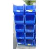 Image 6 : 10 BLUE AKRO BINS STACKING STORAGE BINS - OUTSIDE DIMENSIONS 20 X 12 X 12 INCHES