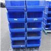 Image 1 : 10 BLUE AKRO BINS STACKING STORAGE BINS - OUTSIDE DIMENSIONS 20 X 18 X 12 INCHES