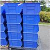 Image 2 : 10 BLUE AKRO BINS STACKING STORAGE BINS - OUTSIDE DIMENSIONS 20 X 18 X 12 INCHES
