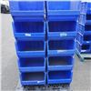 Image 1 : 10 BLUE AKRO BINS STACKING STORAGE BINS - OUTSIDE DIMENSIONS 20 X 18 X 12 INCHES