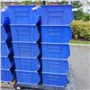 Image 2 : 10 BLUE AKRO BINS STACKING STORAGE BINS - OUTSIDE DIMENSIONS 20 X 18 X 12 INCHES
