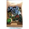 Image 2 : 2 METAL PLANTER POTS, 2 WOOD CANNISTERS AND ARTIFICIAL PLANTS