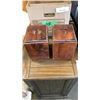 Image 3 : 2 METAL PLANTER POTS, 2 WOOD CANNISTERS AND ARTIFICIAL PLANTS