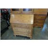 Image 2 : OAK DROPFRONT DESK GLASS DOOR DISPLAY CABINET