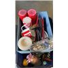 Image 2 : TOTE OF CANDLES AND CANDLE HOLDERS
