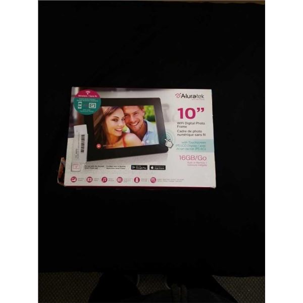 ALURATEK 10 INCH WIFI DIGITAL PHOTO FRAME 16GB - TESTED WORKING, RETAIL $179