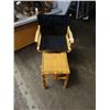 Image 1 : FOLDING DIRECTORS CHAIR AND WICKER ENDTABLE