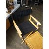 Image 3 : FOLDING DIRECTORS CHAIR AND WICKER ENDTABLE