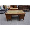 Image 1 : 7 DRAWER DOUBLE PEDESTAL DESK WITH LEATHER INSERT