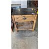 Image 2 : PAIR OF MAGNUSSEN HOME RECLAIMED WOOD STONE TOP 1 DRAWER ENDTABLES