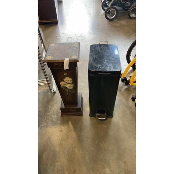 PEDESTAL AND FOOT PEDAL WASTE BIN