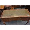 Image 2 : 3 DRAWER DESK WITH LEATHER INSERT