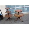 Image 1 : 2 ANTIQUE PARLOUR TABLES - 2 TIER AND 3 TIER