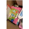 Image 8 : 4 BOXES OF KIDS TOYS, COSTUMES, PUZZLES, ACTION FIGURES, STUFFED ANIMALS, DOG TOYS