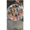 Image 3 : 2 DECORATIVE LIDDED DISHES, RING BEARER PILLOW, GLASS LAZY SUSAN AND BOWLS
