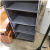 Image 3 : VINTAGE SIDE TABLE WITH RECORD RACK AND FABRIC SHELVING UNIT