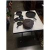 Image 1 : CAST IRON POT WITH LID AND CAST IRON PANS
