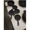 Image 2 : CAST IRON POT WITH LID AND CAST IRON PANS