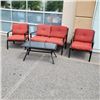 Image 1 : 4 PIECE METAL PATIO SET LOVESEAT , 2 CHAIRS AND COFFEETABLE