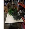 Image 1 : HANGING BASKETS FOR PLANTERS AND DECORATIVE CANDLE HOLDER ARTIFICIAL FERN
