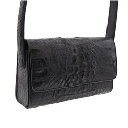 Ladies Black Crocodile Shoulder Handbag (ACT-090)
