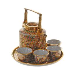 Benjarong Heavy Gilded Tea Set Rama V (ANT-414)