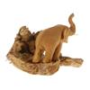 Image 3 : Hand Carved Teak Elephant On Burl (CLB-265)