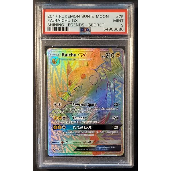 Pokemon - Raichu GX Secret Rare (PSA 9) MINT