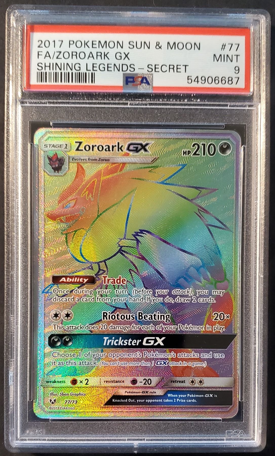 Pokemon Zoroark GX Secret Rare (PSA 9) MINT