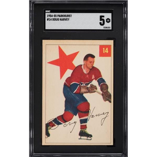 1954-55 Parkhurst #14 Doug Harvey (PSA 5)