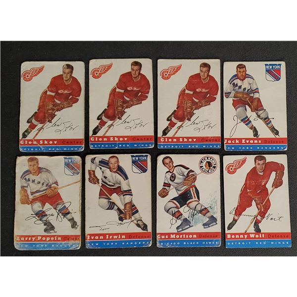 1954-55 Topps Hockey - Lot of 8 off-grade singles