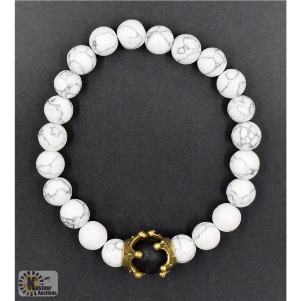 #29-NATURAL  WHITE PINE & FROSTED CROWN BRACELET 8