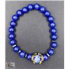 Image 1 : #30-NATURAL  LAPIS LAZULI CROWN BRACELET 8"