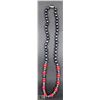Image 1 : #32-NATURAL BLACK TAHITIAN PEARL & RED JADE NECKLA