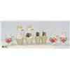 Image 1 : VINEGAR, OIL, S+P SHAKERS & 3 MINI VASES/JUGS