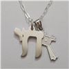 Image 1 : BZ535-61 SILVER 2 PENDANT NECKLACE