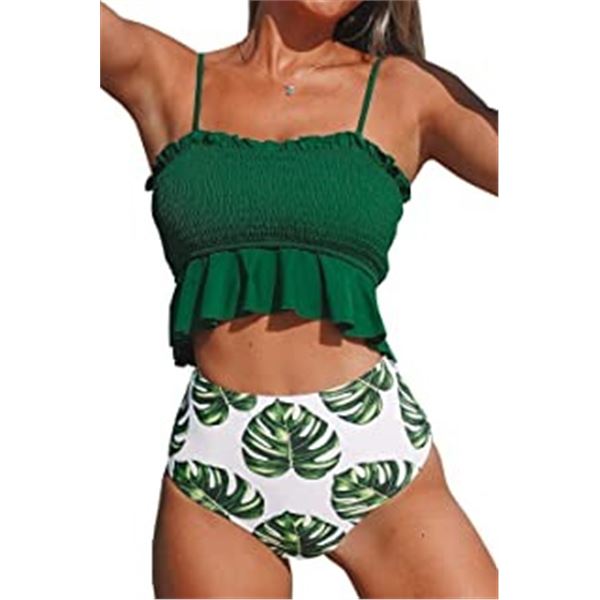 NEW CUPSHE XL HIGH WAIST BIKINI TOP & BOTTOM SET