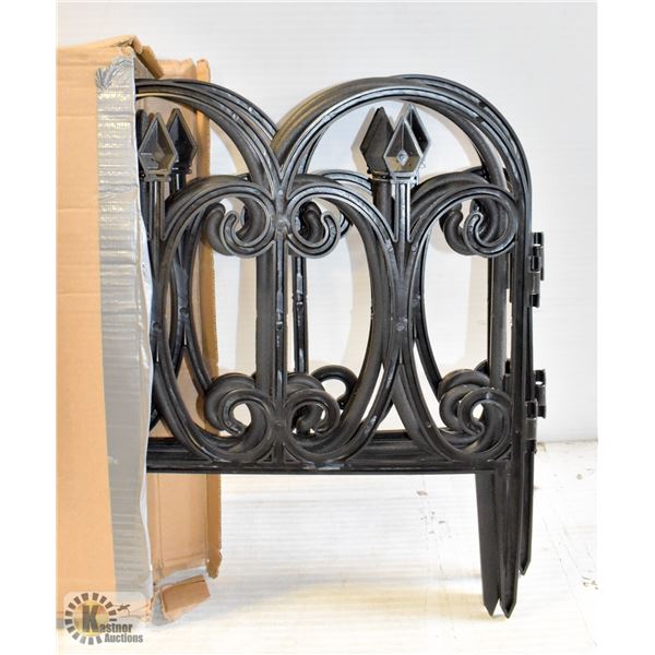 NEW 5 PIECES OF BLACK PLASTIC GARDEN FENCING