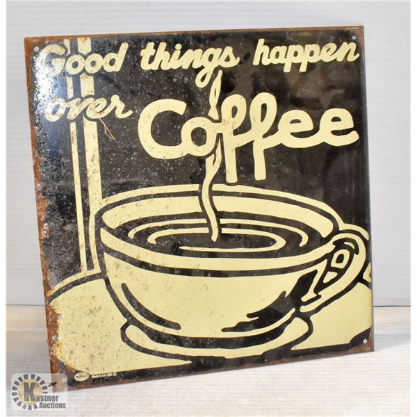 UNDATDED METAL COFFEE SIGN