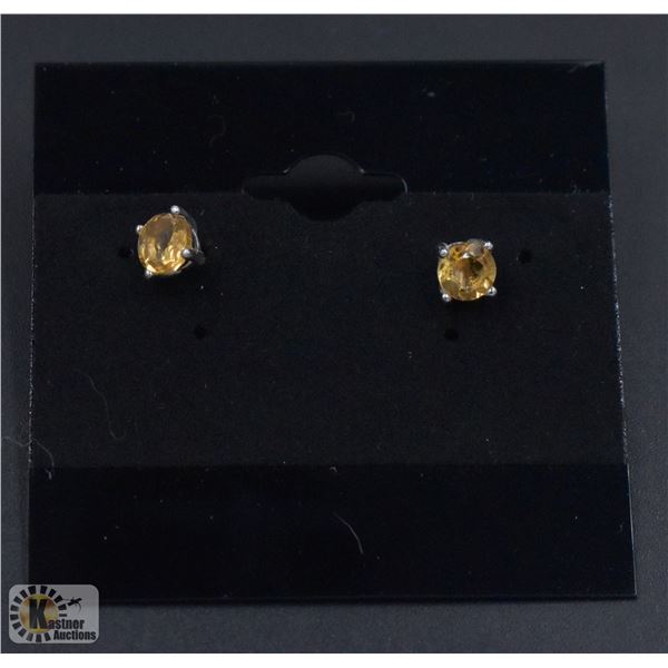 #5-NATURAL UNHEATED CITRINE STUD EARRINGS