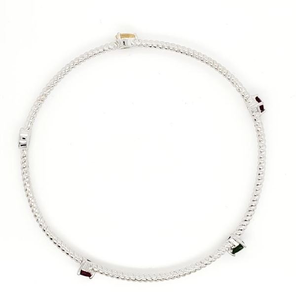 BZ322-80 SILVER MULTI GENUINE GEMSTONE BRACELET